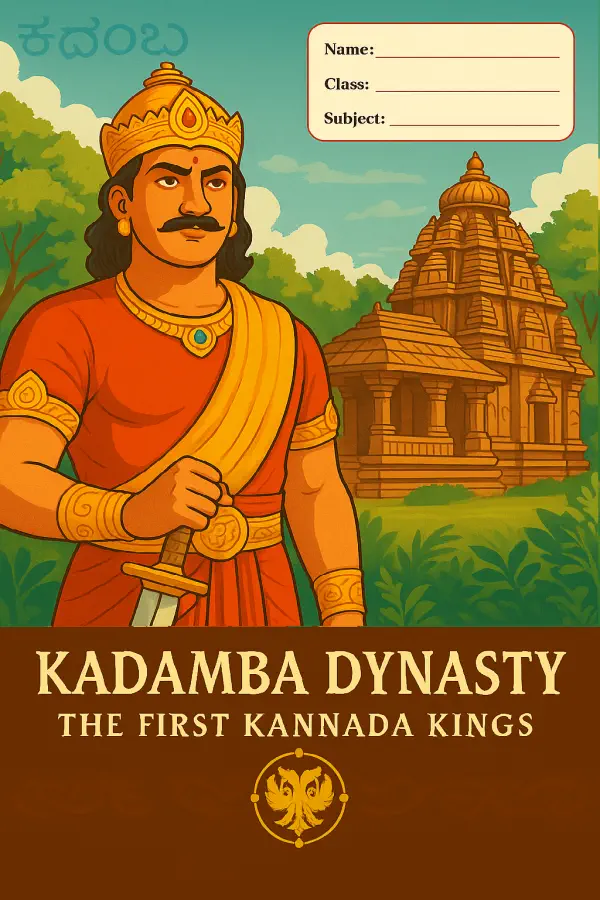 Student notebook with Kadamba dynasty heritage design - Educational stationery for history learning